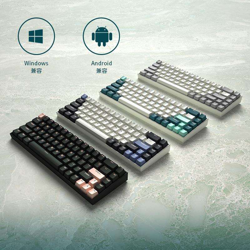 FL·ESPORTS/腹灵F12 冰蓝光 闭口灰白PBT键BOX红轴 键盘高清大图