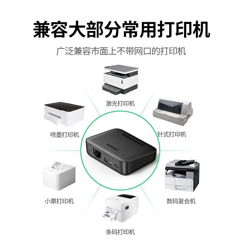 绿联(Ugreen) USB无线网络打印服务器 wifi高速打印共享器 10941图片