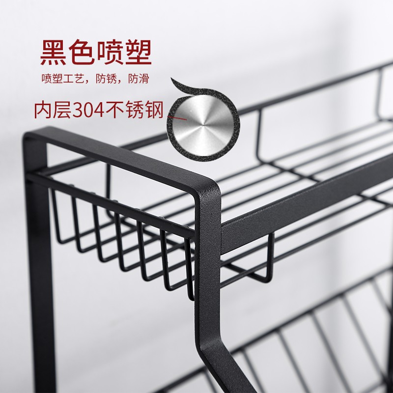 304不锈钢调料架子厨房家用台面三层调味品收纳置物架收纳层架 三维工匠高清大图