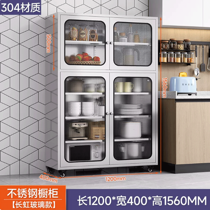 伽隽 不锈钢柜 304(1200宽长虹玻璃款) 个高清大图