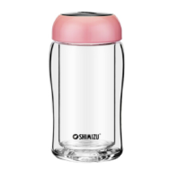 SHIMIZU/清水双层玻璃杯便携可爱水杯子8101 粉红色/玫红色/天蓝色/浅绿色 200ml