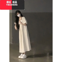 YIBUSHENG法式高级感白色泡泡袖连衣裙2023新款女天少女显瘦初恋长裙季