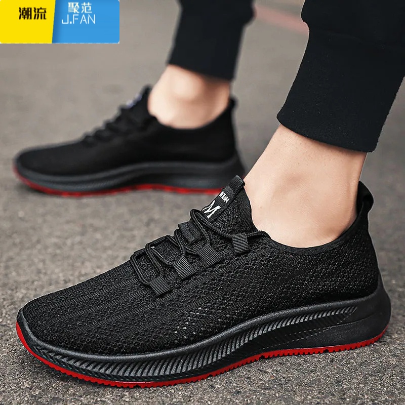 聚范2024男鞋夏季透气薄款凉鞋运动网鞋男士休闲网面鞋布鞋男飞织高清大图