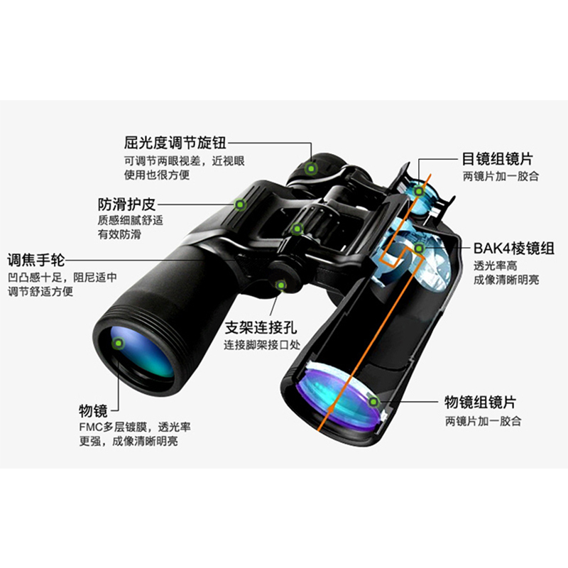 欧尼卡Onick天眼系列10x50双筒大口径保罗望远镜