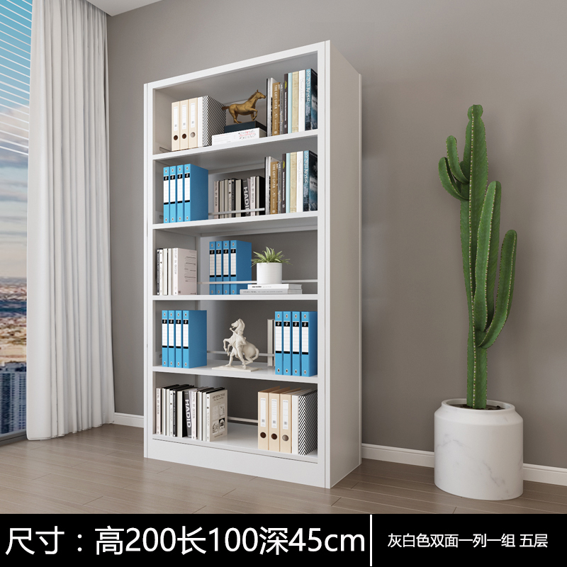 缑氏钢制置物架图书馆单双面书店阅览室货架档案架资料架双面一列一高清大图