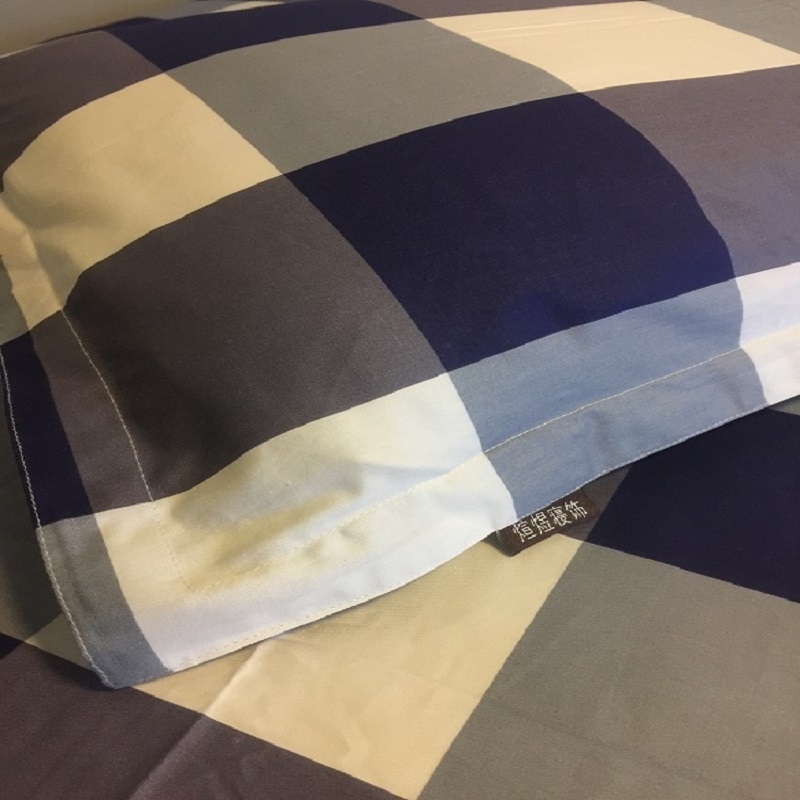 煊煜 全棉被套(蓝白格)160*230cm 条高清大图