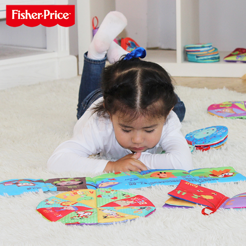 费雪Fisher-Price 婴幼儿布书 宝宝布书套装(含4本动物生物数字认知)F0811