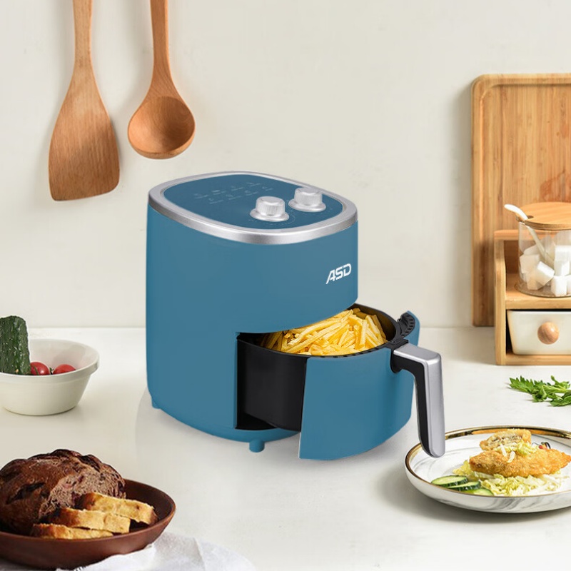爱仕达(ASD)3.5L双旋钮设计自动断电不沾炸锅低脂少油蓝色爱尚空气炸锅AK-F35J902