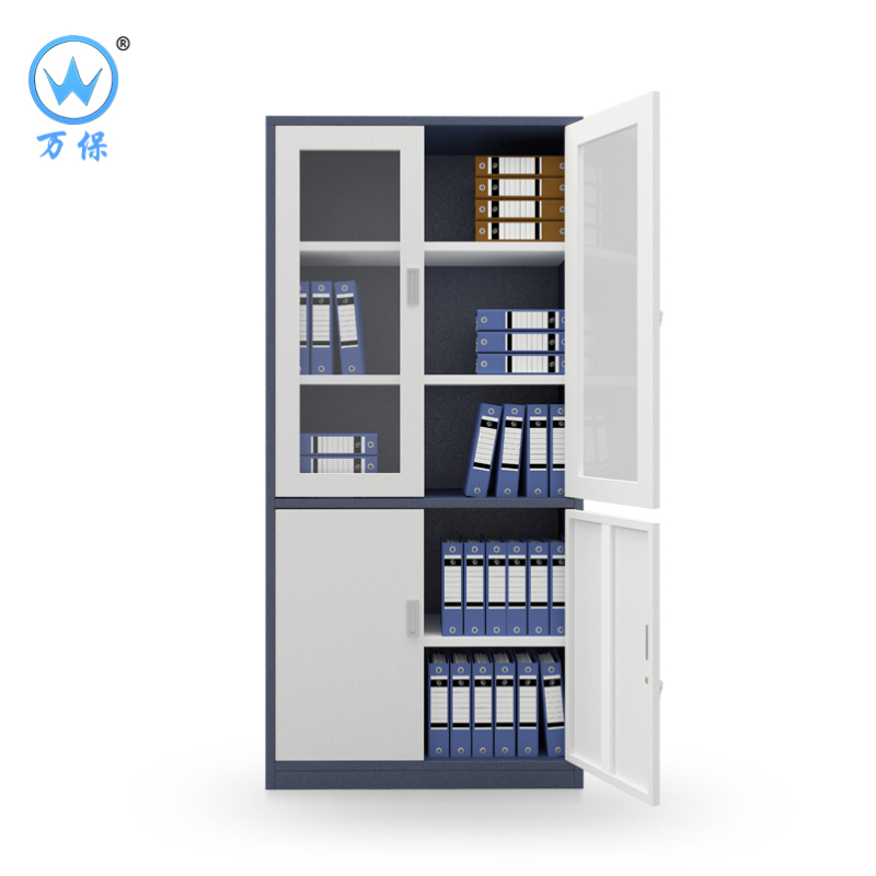 <万保>钢制文件柜 办公家具 铁皮文件柜 钢制办公柜 拆装大器械柜 上体透明档案柜