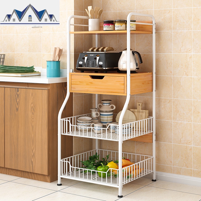 厨房蔬菜置物架菜篮子多层落地收纳架微波炉调料储物架放锅碗用品_1_677高清大图