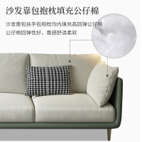 兰秀家居 意式轻奢极简科技布沙发组合北欧直排小户型整装客厅家具免洗乳胶实木布艺沙发