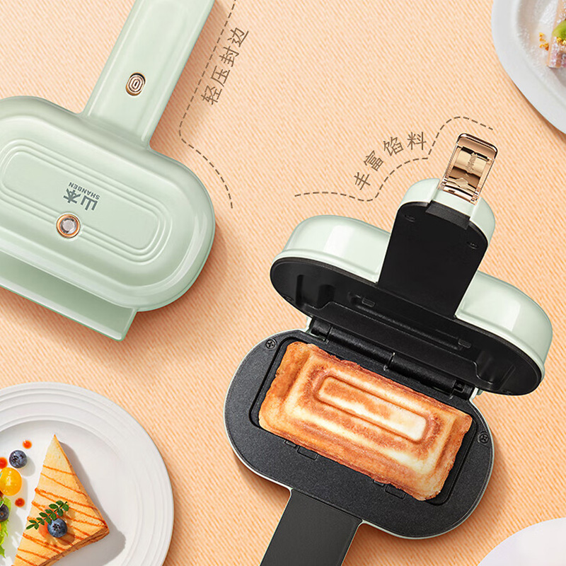 山本三明治机双面加热煎烤面包多功能自动封边易清洁S-EL839高清大图