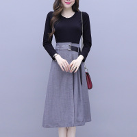 小样传奇 套装连衣裙女装秋季2019早秋新款高腰洋气时尚时髦流行两件套裙子