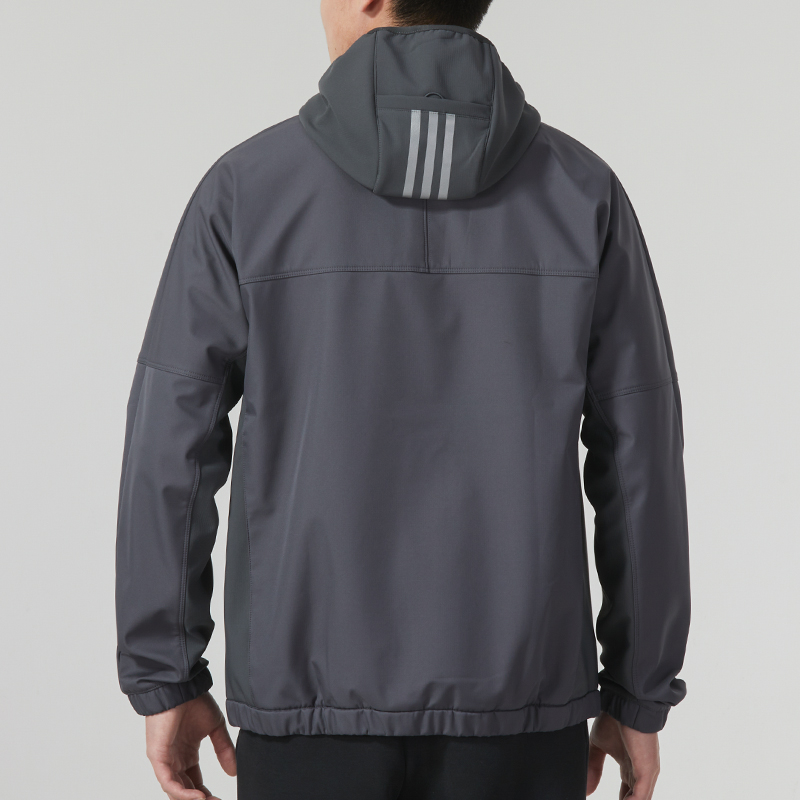 ADIDAS阿迪达斯外套男装 新款运动休闲服健身户外舒适防风连帽夹克IK7354 ZP高清大图