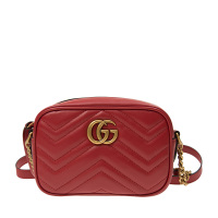 GUCCI 古驰 女士红色小号绗缝肩背包 447632-DTD1T-6433