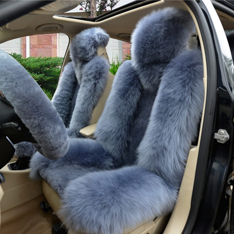 闪电客汽车羊毛坐垫冬季澳洲羊毛车垫皮毛一体通用座垫套保暖长毛绒女