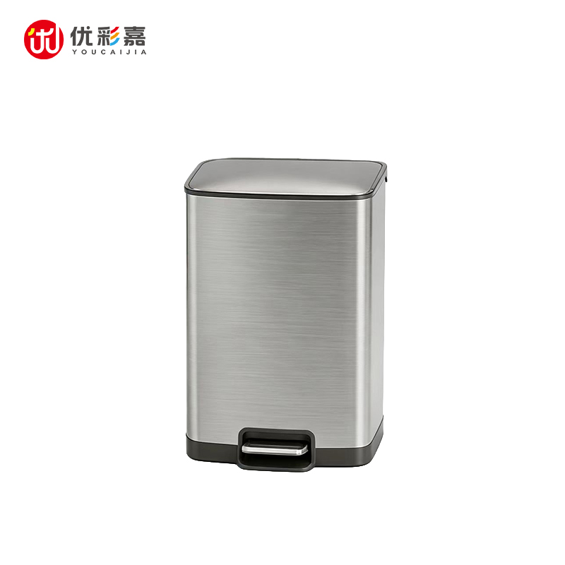 优彩嘉 新不锈钢脚踏垃圾桶 20L LJT12 个高清大图