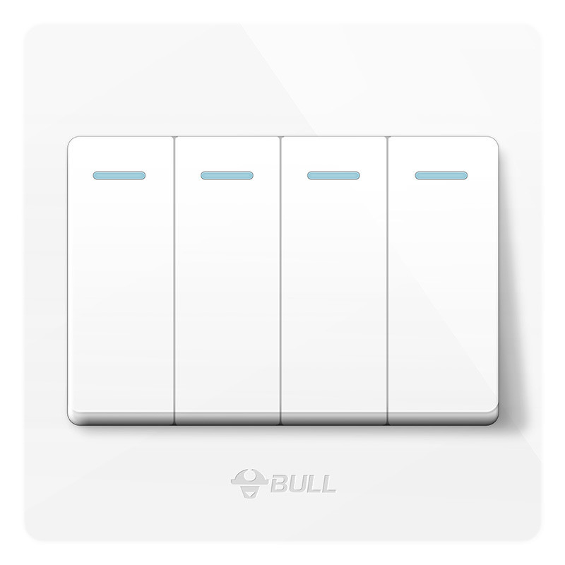公牛(BULL) 开关插座 G07系列 四开双控开关 86型面板G07K412Y 白色