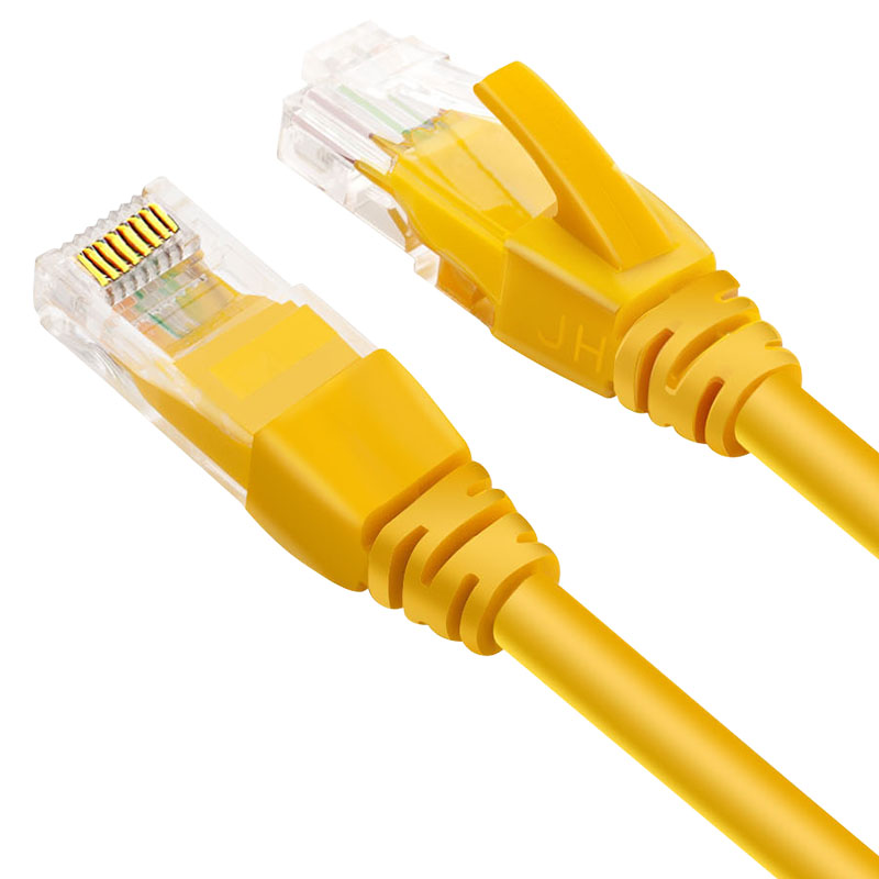 晶华 五类网线 高速百兆网络连接线 CAT5e5类家用工程宽带电脑路由器RJ45成品跳线八芯双绞线 黄色W182高清大图