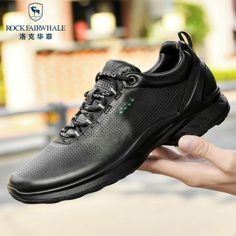 洛克华菲男鞋冬季新款男士真皮潮流运动皮鞋商务休闲鞋子男款
