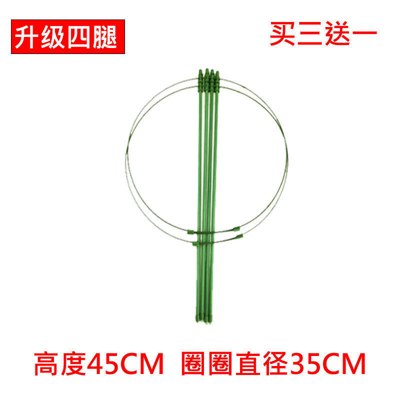 阳台盆栽花架蟹爪兰多肉双层爬藤可伸缩防倒伏护叶兰花架支撑枝架 45CM高 圈径35CM 4杆2圈 仅花架