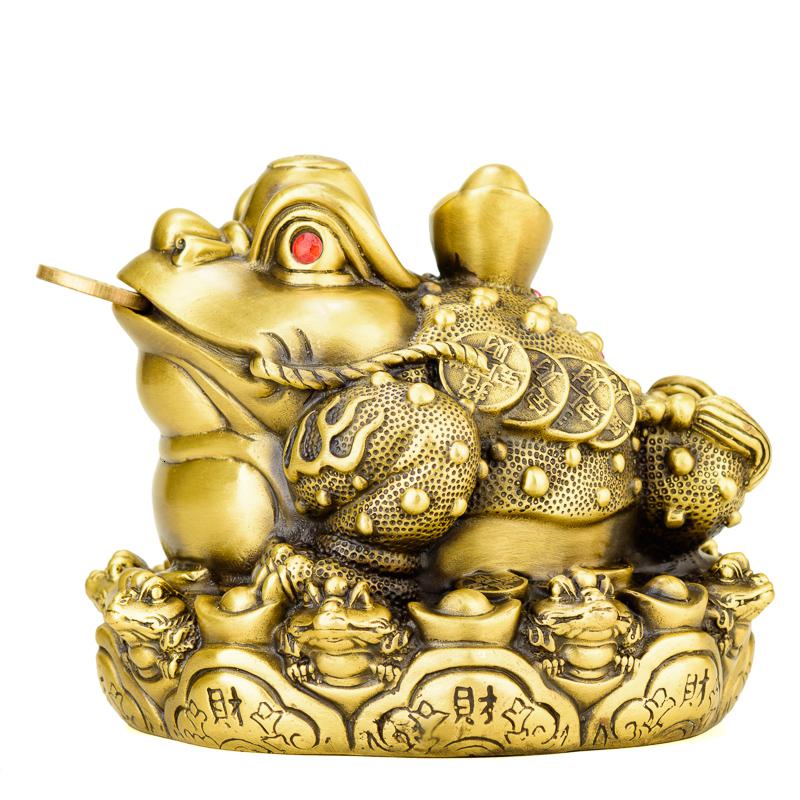 美帮汇蟾蜍摆件 铜三脚金蟾摆件三足金蟾蜍开业礼品大号高清大图