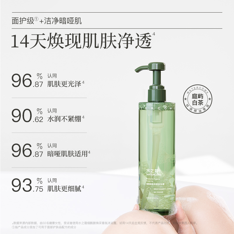 水之蔻 净润香氛沐浴露-500ml(庭屿白茶)