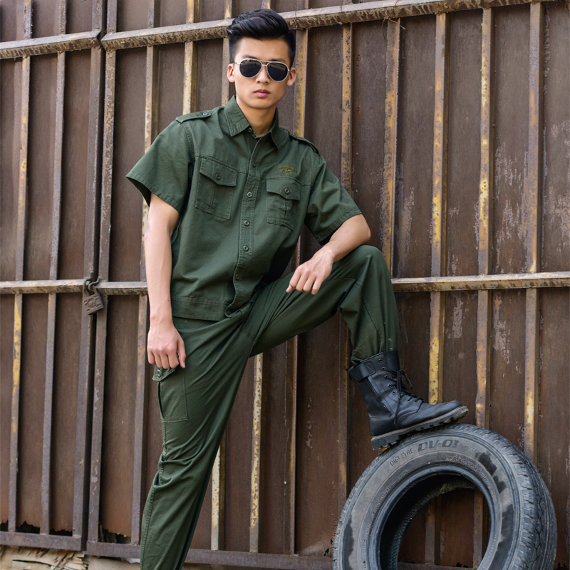 建筑工地工作服套装男夏薄款棉男士农民工干活穿的衣服劳保