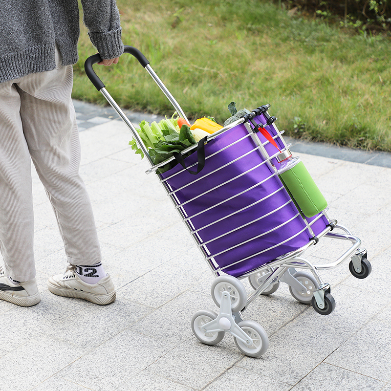 若邻买菜车小拉车家用购物车爬楼可折叠加粗两用拉杆车手拉车推车视频