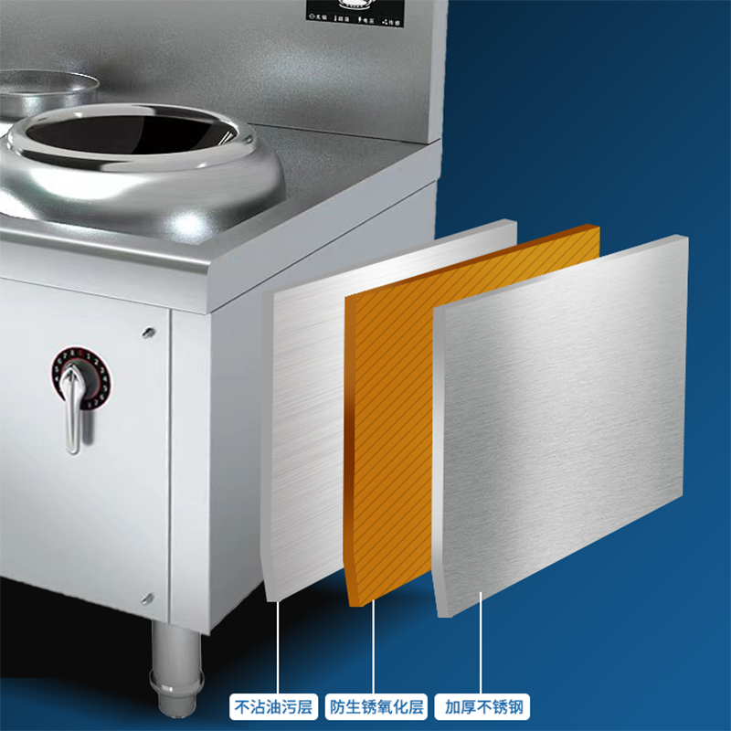 商用电磁小炒炉大功率凹面电磁灶小炒灶 两主一副 24kw PDC-X400Ⅱ-E112Y高清大图