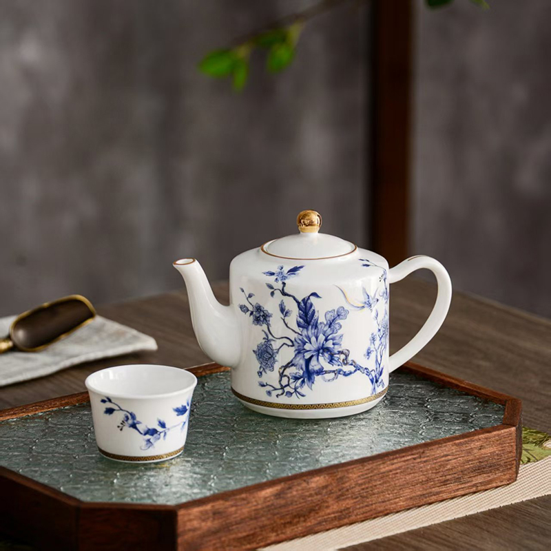 北国风光 骨瓷茶具凤舞青鸾TS-0114P套高清大图