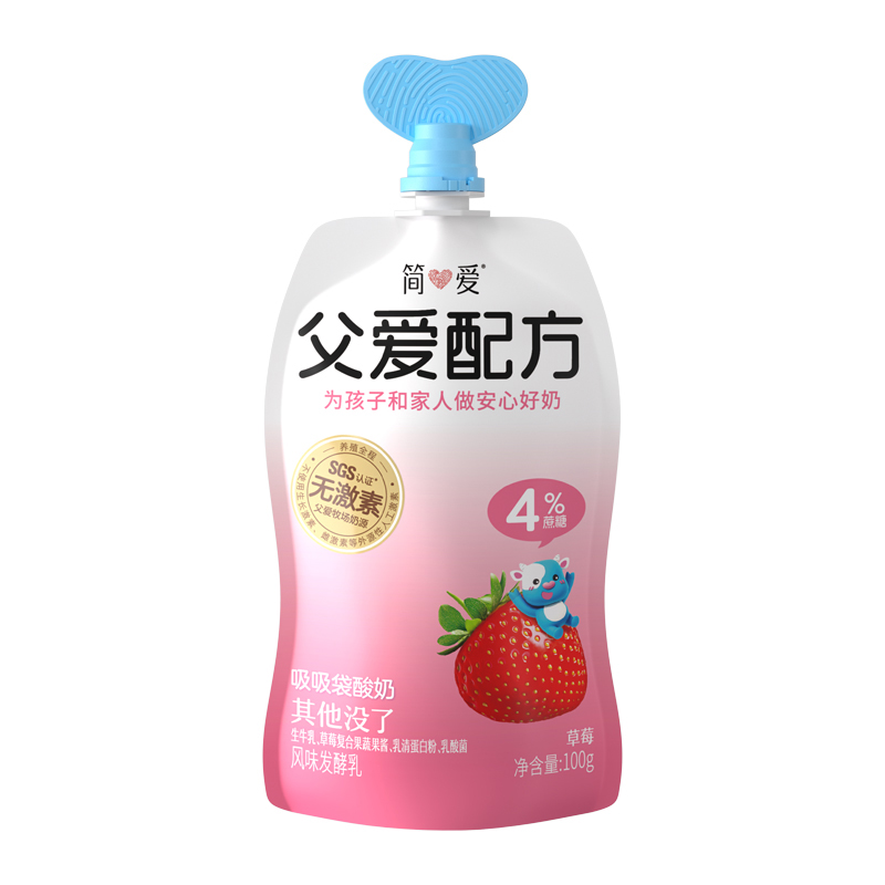 简爱酸奶 父爱配方0% 2% 4% 100g(三种口味,各4袋)(3-7天内顺丰冷链发货)高清大图