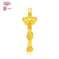 金一 足金3D硬金如意吊坠通用款黄金吊坠 不含项链(定价)ACB046 约2.14g