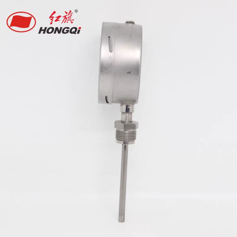 红旗 不锈钢耐震双金属温度计检测款WSSN-411 100℃ 个高清大图