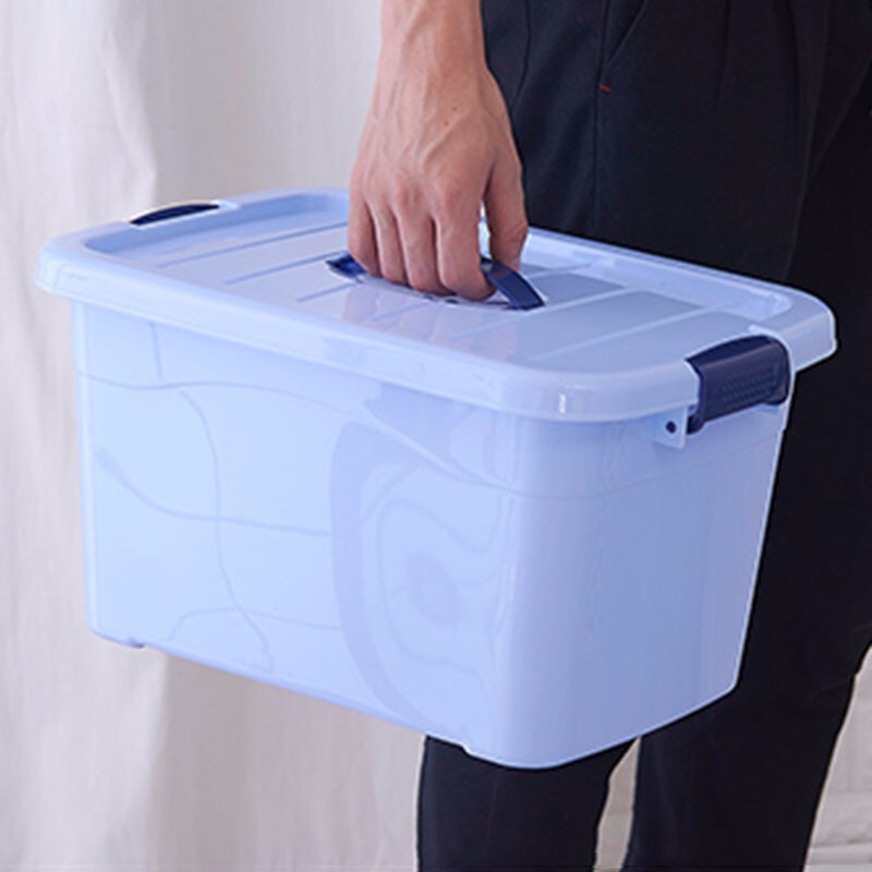 手提式收纳箱子塑料整理箱百纳箱加厚家用衣物整理箱零食玩具储物收纳盒高清大图