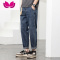 七斓2023年新款牛仔裤男士宽松直筒休闲裤长裤款潮流百搭九分裤子