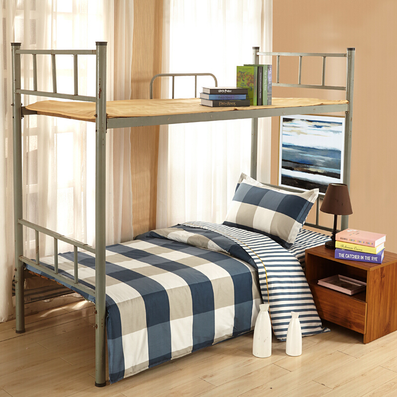 大学生开学宿舍上下铺床品六件套被套0.9米床单人三件套藕色加拉瓦尼