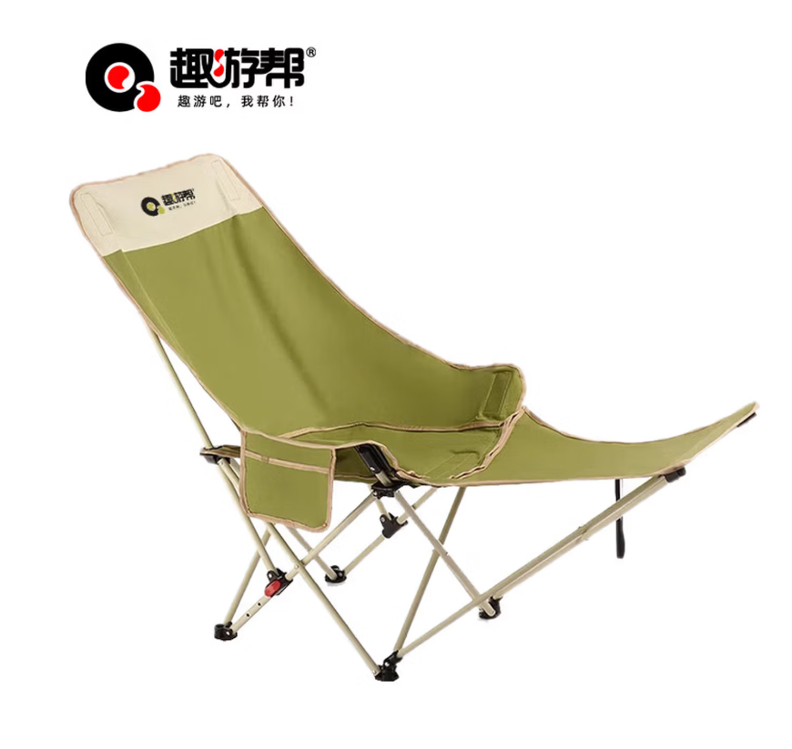 趣游帮 经典款四挡可调躺椅(Y502)旷野绿