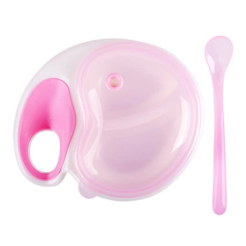 努比(Nuby)可微波餐碗附勺子 粉色
