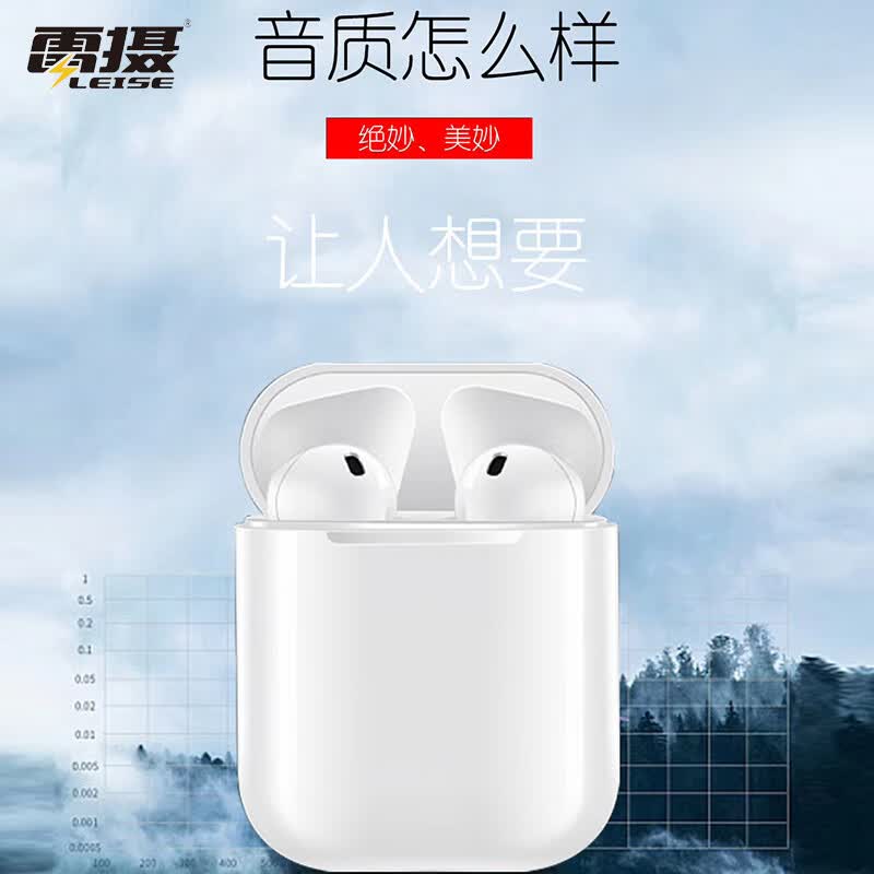 雷摄(LEISE)LS-I12无线蓝牙耳机 白色高清大图