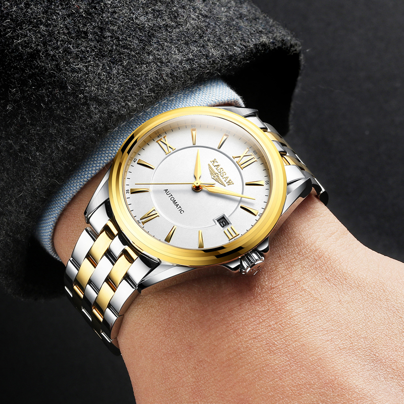 卡梭kassaw手表男自动机械表进口机芯时尚商务防水手表日历男表skk818