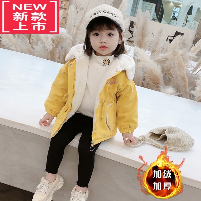 可莉允女童秋冬外套儿童加厚棉袄女宝宝加绒棉服小童秋季洋气连帽棉衣潮图片