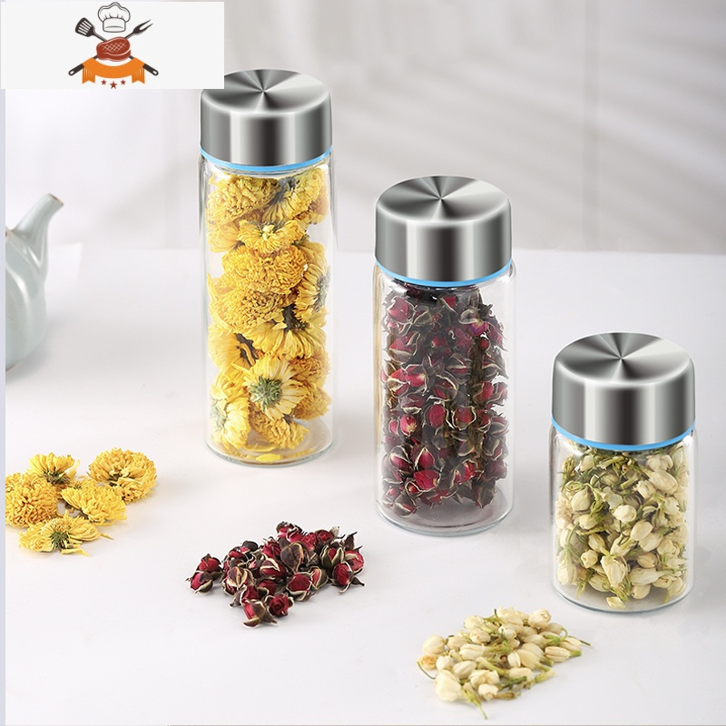 玻璃茶叶储存罐小玻璃瓶带盖密封罐子食品级 密封罐子