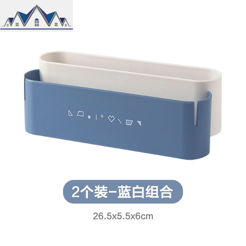可折叠浴室拖鞋架壁挂免打孔免钉卫生间沥水厕所挂放鞋子收纳神器_114 北欧蓝+北欧白（各1个）