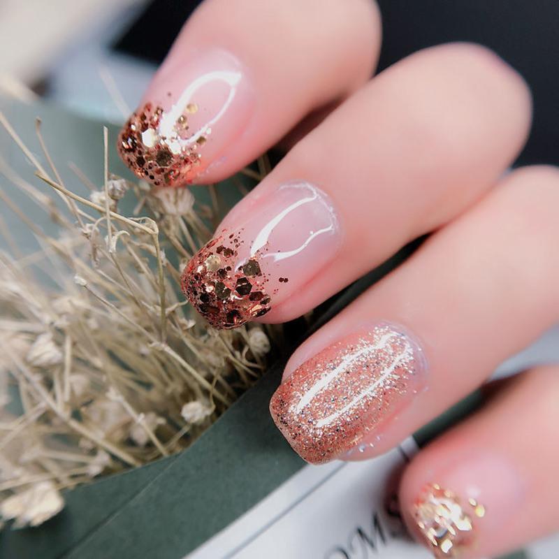 美甲闪粉指甲闪粉六角亮片镭射粉超闪14色大小混合粉璀璨细粉10g银色