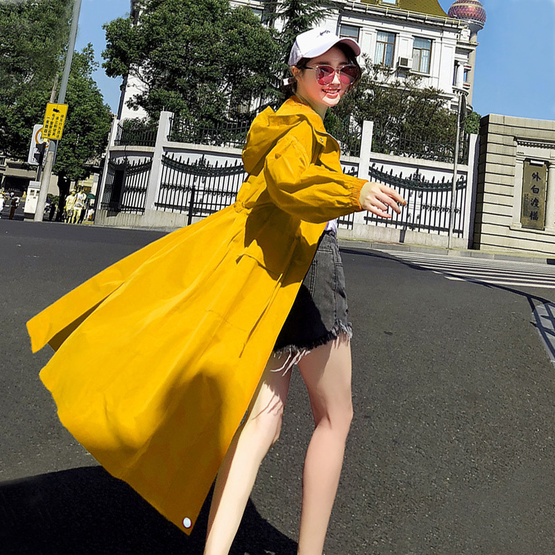 艳如飞红色风衣女中长款2020秋春新款韩版宽松bf过膝垂感气质大衣外套潮风衣