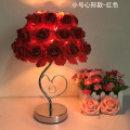苏宁放心购水晶台灯卧室床头灯创意婚庆婚房长明灯欧式温馨玫瑰花结婚 小号(心形款)红色玫瑰花(暖光)调光开关