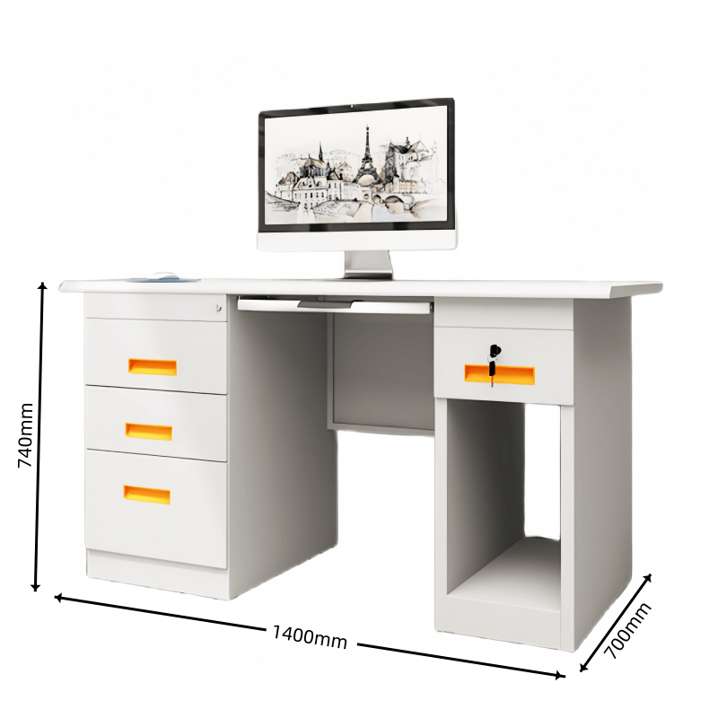 豫龙都钢制电脑桌1.4m张高清大图
