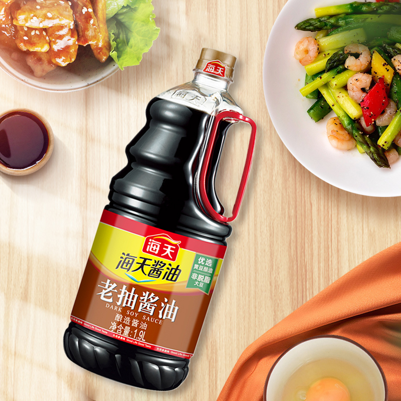 海天酱油 老抽酱油1.9L装 调味料 商用家用老抽 炒菜凉拌提鲜酿造酱油高清大图