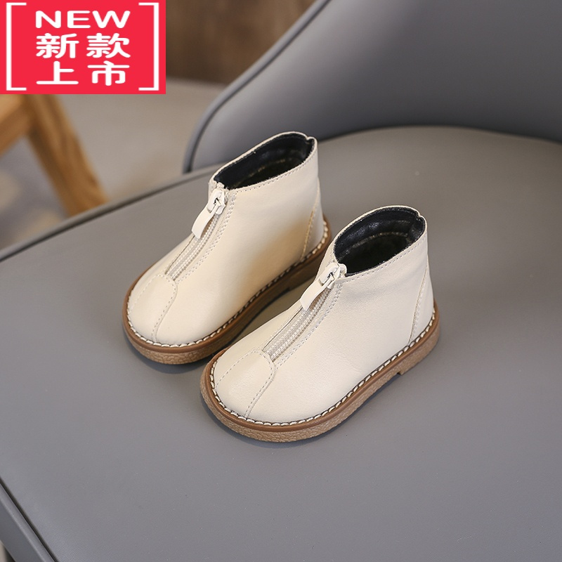 可莉允女宝宝秋冬鞋子婴儿小皮靴学步鞋软底公主鞋女童小童靴子加绒短靴